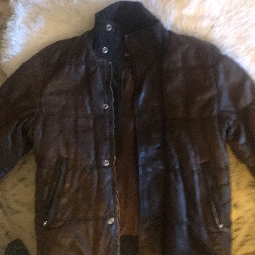 Diesel leather bomber